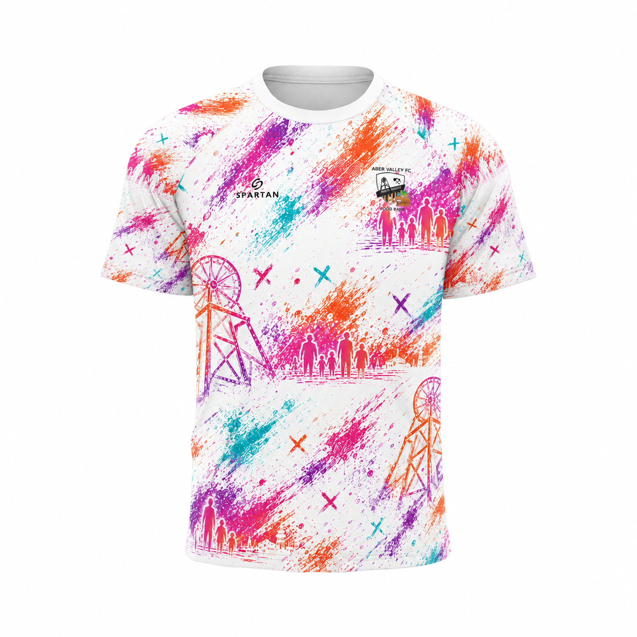 Aber Valley FC U9s Bespoke White Graphiti T-Shirt