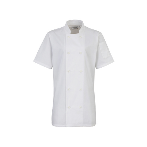 Premier Ladies Short Sleeve Chef's Jacket