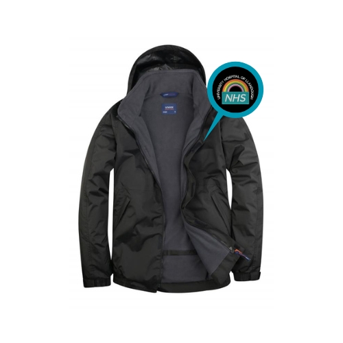 Adult Unisex Premium Outdoor Jacket - Black - NHS Rainbow