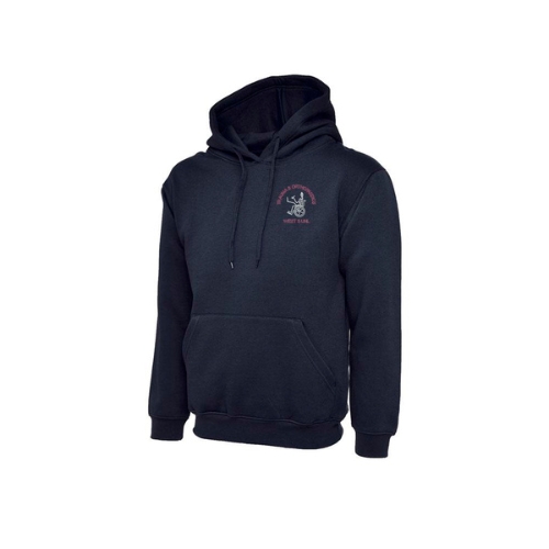Adults Unisex Classic Hooded Sweatshirt - Navy - Skeleton