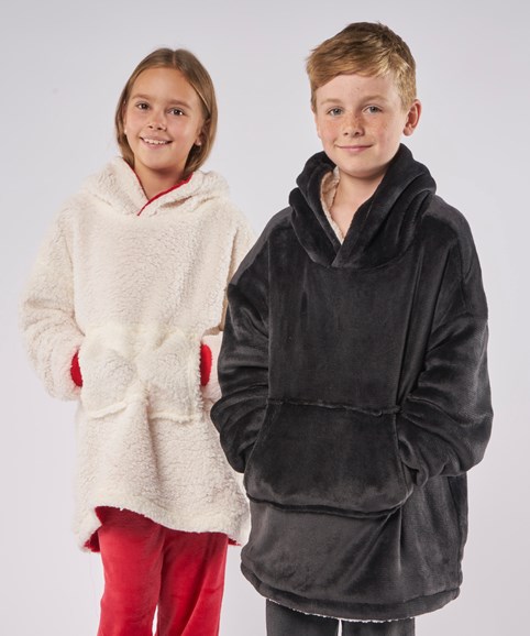 The Ribbon oversized cosy reversible sherpa hoodie - Kids