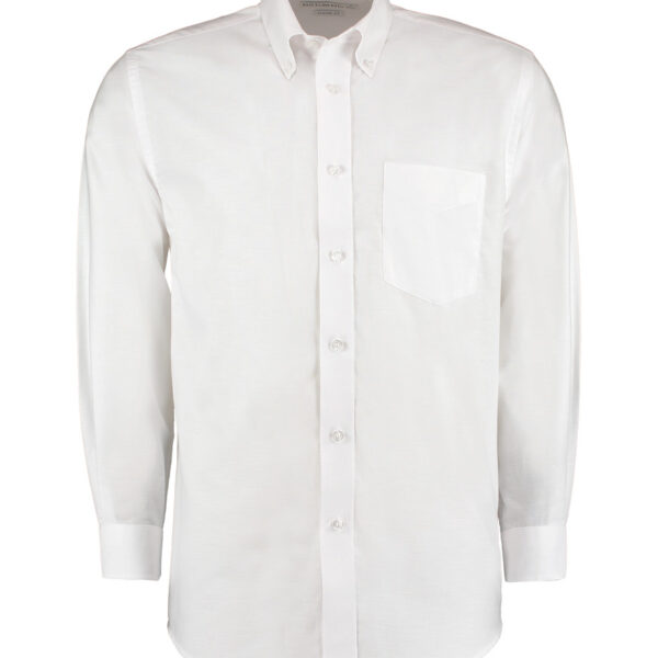 Kustom Kit Long Sleeve Classic Fit Oxford Shirt - White - 17"