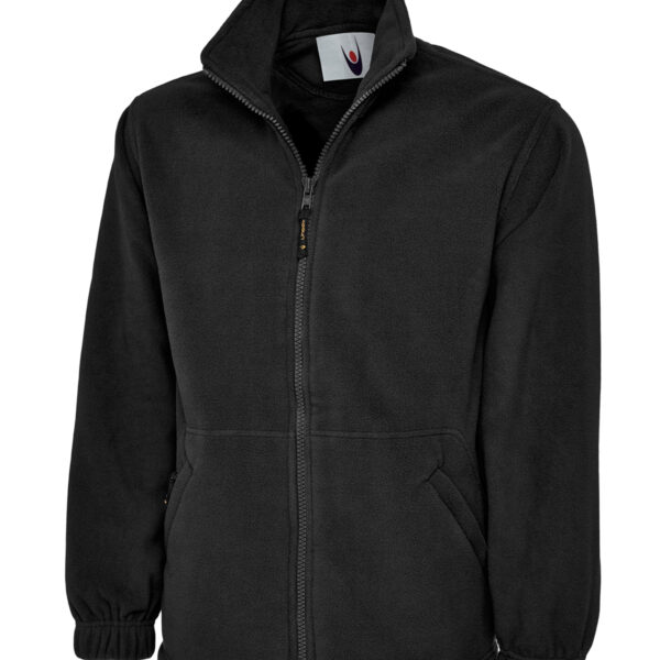 Adults Unisex Classic Full Zip Fleece - Black - Skeleton